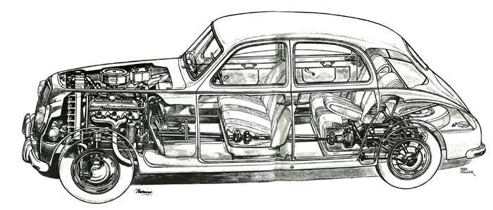 Auto storiche: Lancia Aurelia 2 Aurelia-przekroj