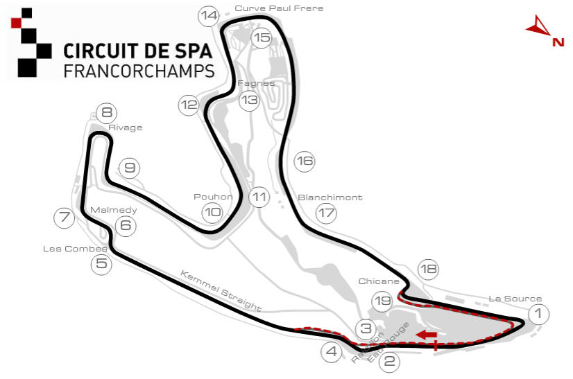 GP Belgio 2019: presentazione e orari TV 7 spa track map