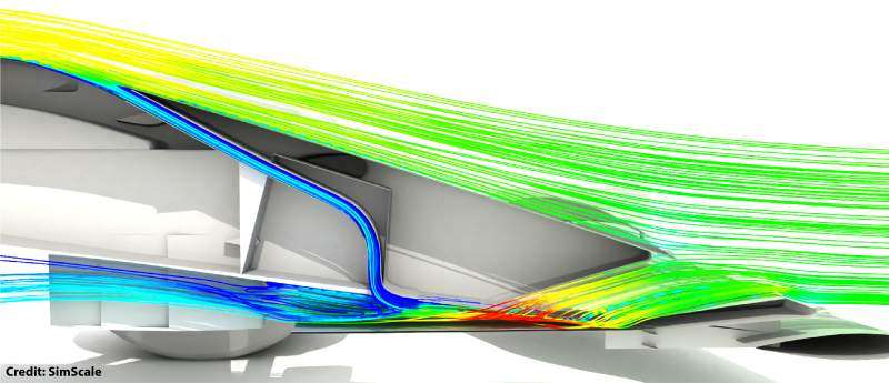 RedBull RB16, analisi tecnica. Dettagli interessanti per il muso 17 F1 S duct CFD SimScale side