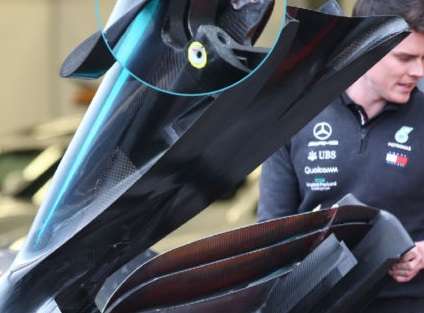RedBull RB16, analisi tecnica. Dettagli interessanti per il muso 14 RSZ Mercedes R04BAK nose