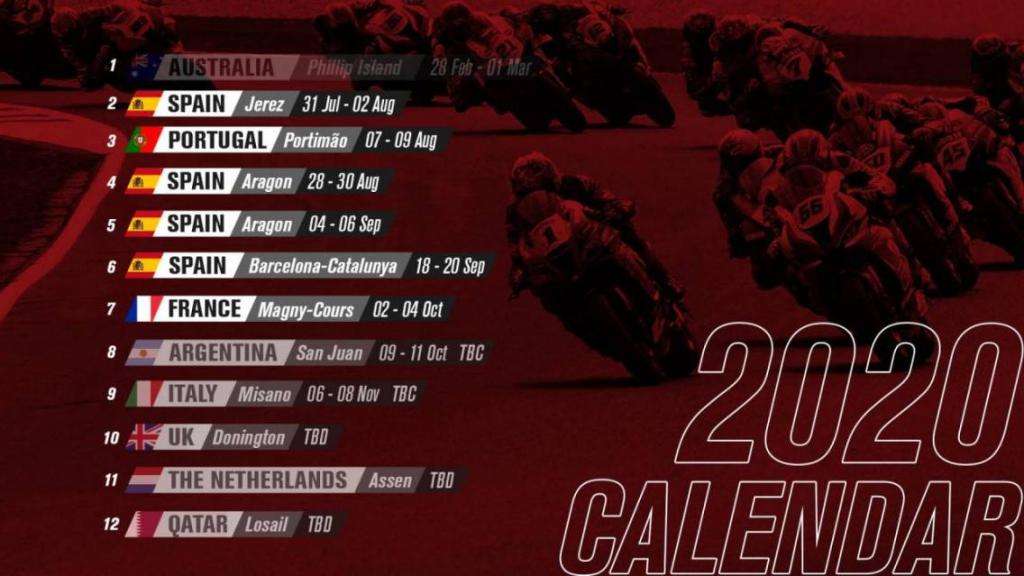 SBK 2020 Calendar top