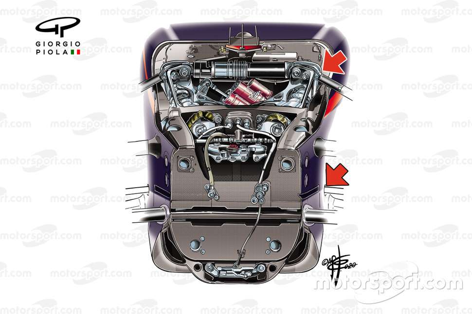 F1: I meccanici RedBull, le difficoltà tecniche di un intervento miracoloso 11 red bull racing rb16 front sus 1