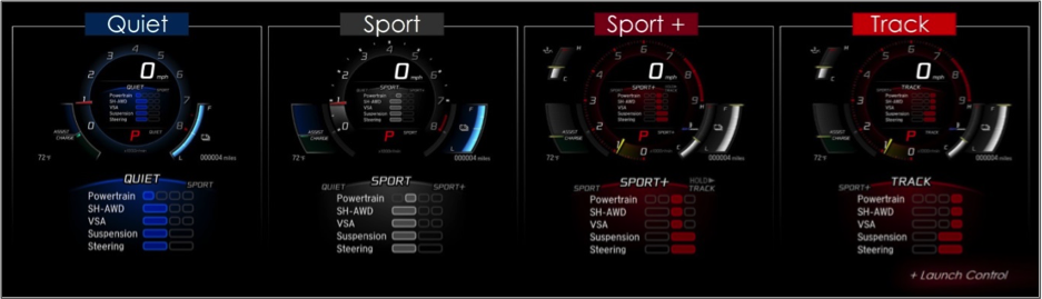 2017 honda nsx dynamic digital cockpit drive mode selection