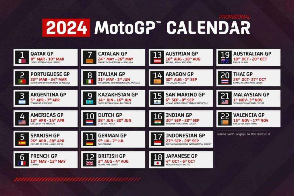 La MotoGP svela il calendario per la stagione 2024 1 image 2