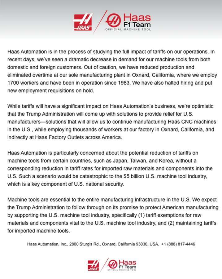 I dazi di Trump scuotono l’economia globale e colpiscono anche la Formula 1: Haas nella tempesta 1 GoDDmPkWIAAVv8I