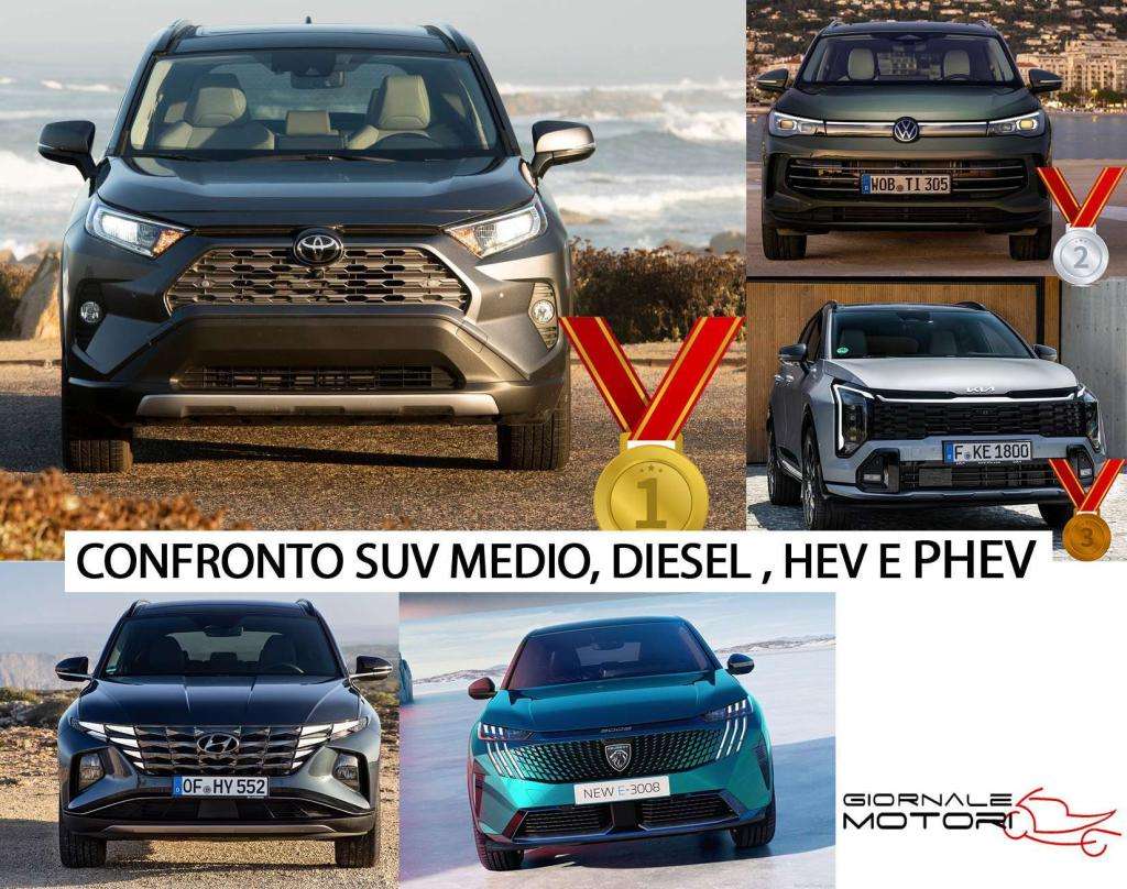 Guida all'acquisto: Confronto tra SUV, Tucson, Sportage e Tiguan diesel, Rav4 full hybrid e 3008 Plug in. 8 IMMAGINE 1