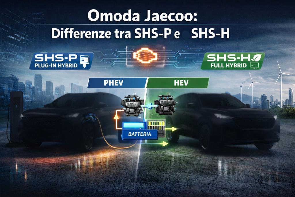 Omoda e Jaecoo SHS P e SHS H differenze e modelli ibridi